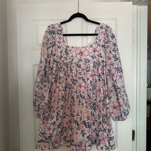 Floral Pink and Blue Women's Dress